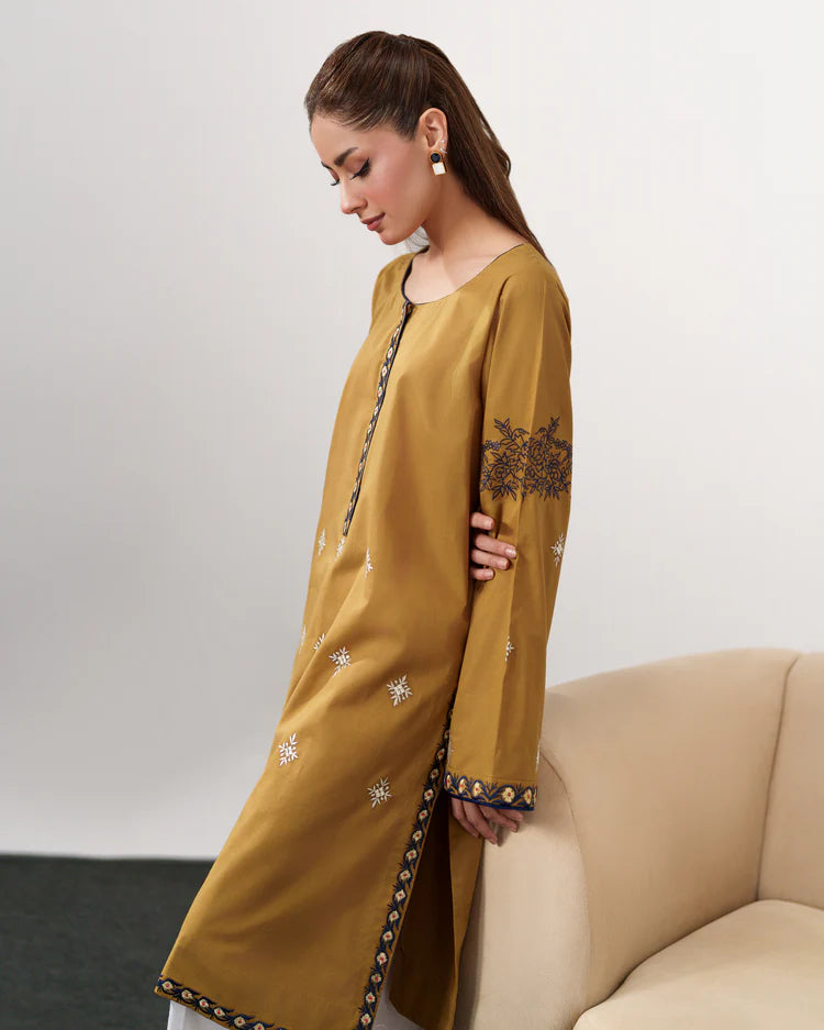 IZEL-3PC DHANAK EMBROIDERED SHIRT WITH DHANAK SHAWL AND EMB TROUSER-ADR-4335