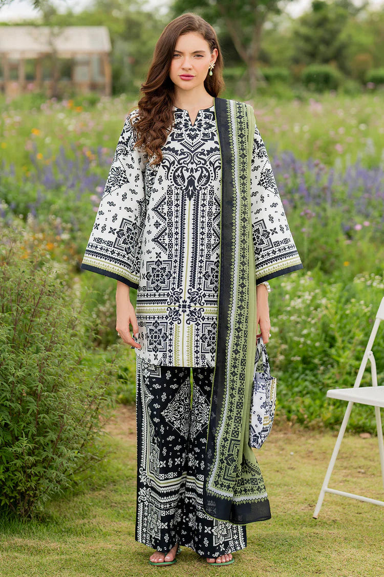 JAZMIN-3PC KHADDAR PRINTED SHIRT WITH KHADDAR PRINTED DUPATTA AND PRINTED TROUSER-ADR-2626