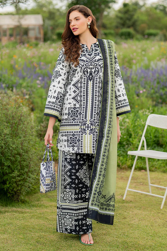 JAZMIN-3PC KHADDAR PRINTED SHIRT WITH KHADDAR PRINTED DUPATTA AND PRINTED TROUSER-ADR-2626