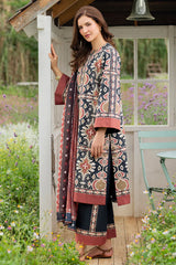 JAZMIN-3PC KHADDAR PRINTED SHIRT WITH KHADDAR PRINTED DUPATTA AND PRINTED TROUSER-ADR-2627