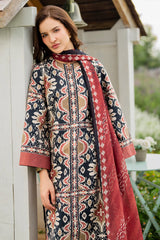 JAZMIN-3PC KHADDAR PRINTED SHIRT WITH KHADDAR PRINTED DUPATTA AND PRINTED TROUSER-ADR-2627