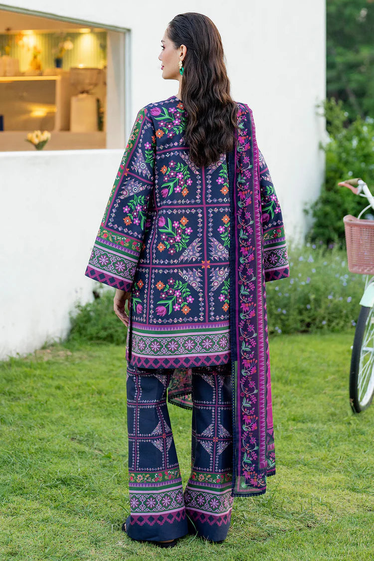 JAZMIN-3PC KHADDAR PRINTED SHIRT WITH KHADDAR PRINTED DUPATTA AND PRINTED TROUSER-ADR-2628