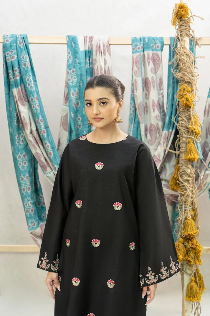 URGE-2PC DHANAK EMBROIDERED SHIRT WITH DHANAK EMBROIDERED TROUSER-ADR-3401