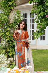 ANEELAS-3PC KARANDI EMBROIDERED SHIRT WITH KARANDI EMBROIDERED SHAWL AND TROUSER-ADR-5290