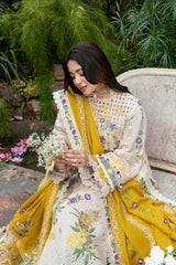 ANEELAS-3PC KARANDI EMBROIDERED SHIRT WITH KARANDI EMBROIDERED SHAWL AND KARANDI TROUSER-ADR-5293