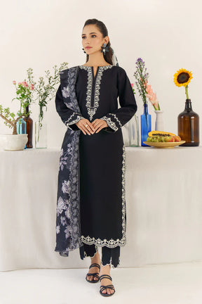 URGE - 3PC DHANAK EMBROIDERED SHIRT WITH WOOL PRINTED SHAWL AND TROUSER-ADR-3174