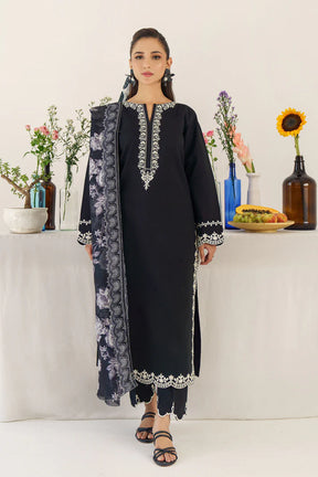 URGE - 3PC DHANAK EMBROIDERED SHIRT WITH WOOL PRINTED SHAWL AND TROUSER-ADR-3174