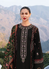 HUSSAIN REHAR-3PC DHANAK EMBROIDERED SHIRT WITH COURTRAI PRINTED SHAWL AND TROUSER-ADR-4261
