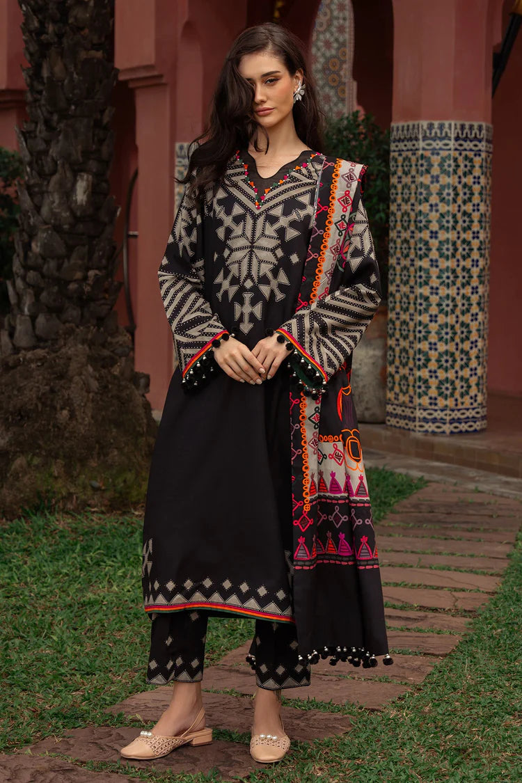 CHARIZMA-3PC KHADDAR PRINTED SHIRT WITH KHADDAR PRINTED DUPATTA AND PRINT TROUSER-ADR-2657