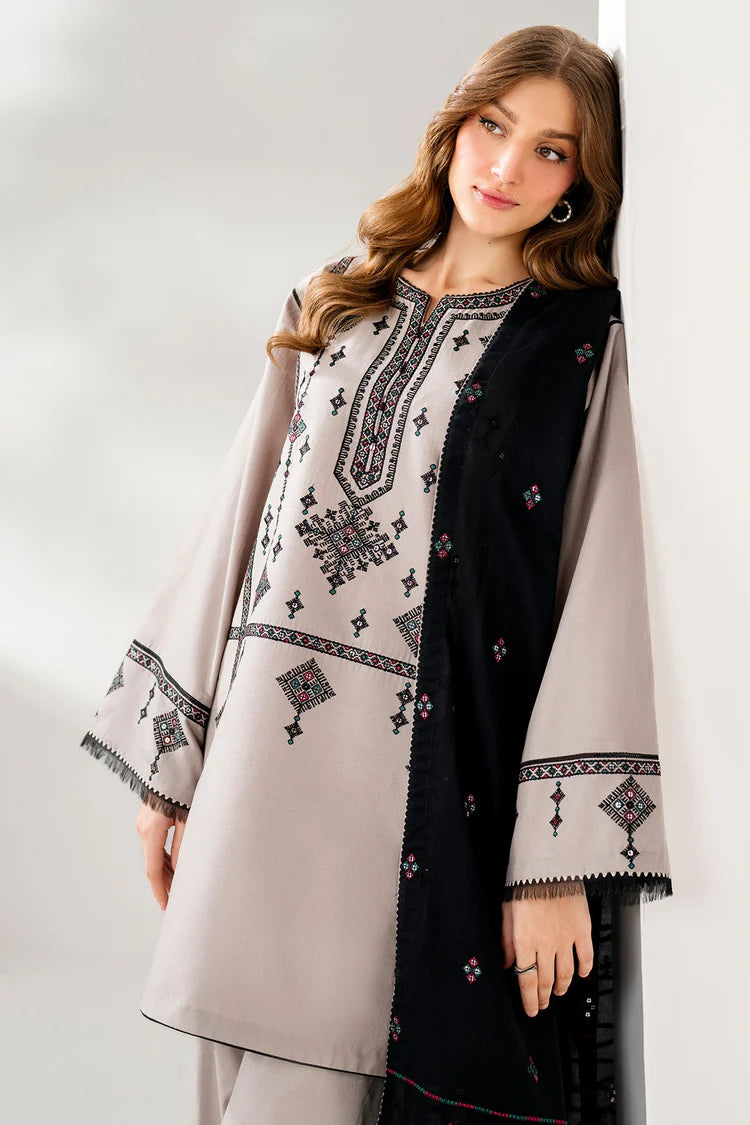 JAZMIN-3PC DHANAK EMBROIDERED SHIRT WITH CHIFFON EMB DUPATTA AND TROUSER-ADR-4192