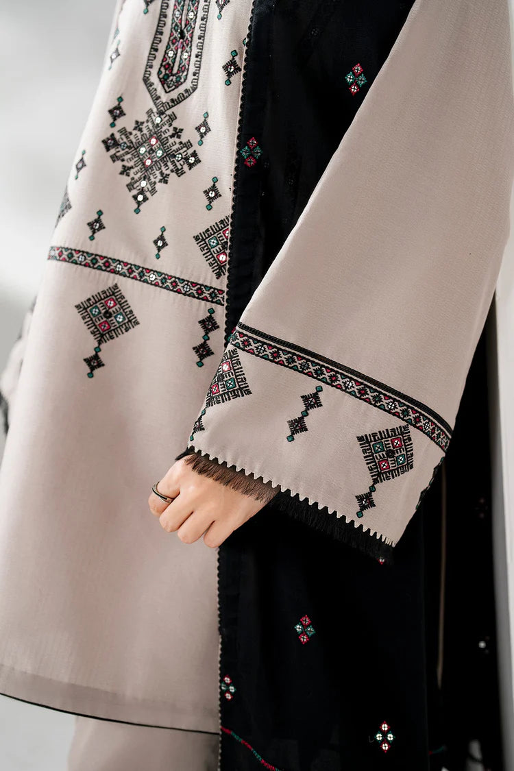 JAZMIN-3PC DHANAK EMBROIDERED SHIRT WITH CHIFFON EMB DUPATTA AND TROUSER-ADR-4192