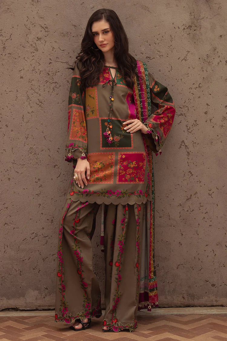 CHARIZMA-3PC KHADDAR PRINTED SHIRT WITH KHADDAR PRINTED DUPATTA AND PRINT TROUSER-ADR-2655
