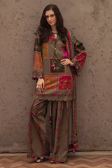CHARIZMA-3PC KHADDAR PRINTED SHIRT WITH KHADDAR PRINTED DUPATTA AND PRINT TROUSER-ADR-2655
