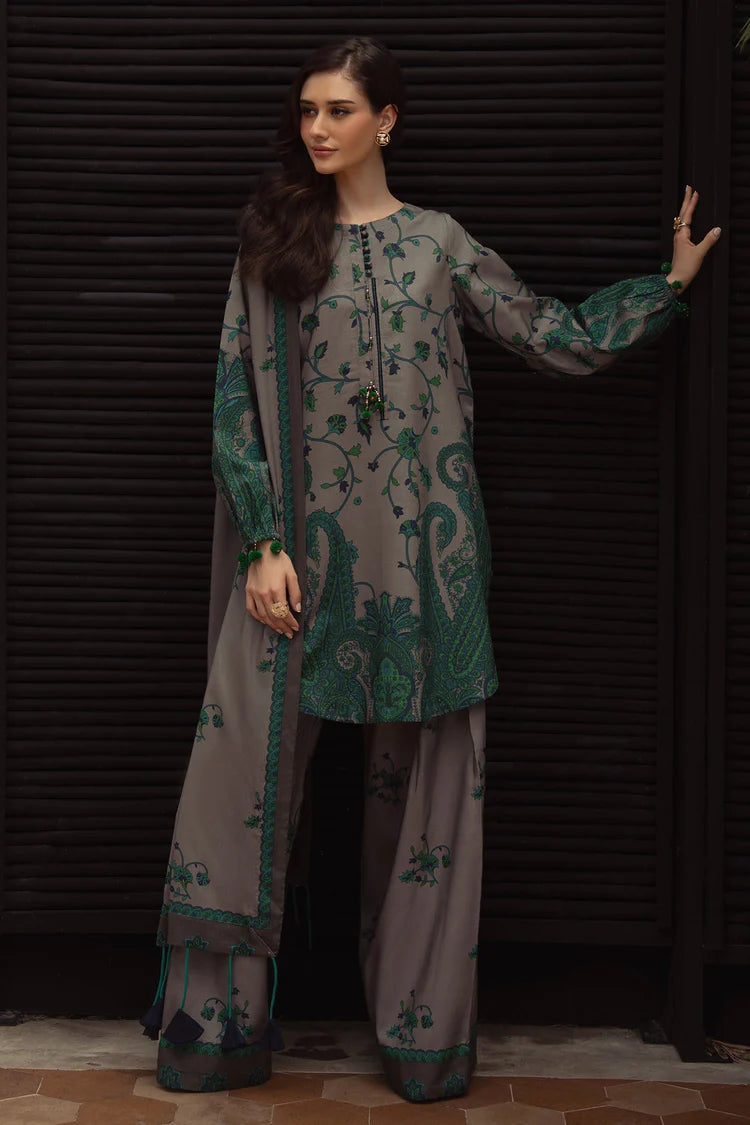 CHARIZMA-3PC KHADDAR PRINTED SHIRT WITH KHADDAR PRINTED DUPATTA AND PRINT TROUSER-ADR-2650