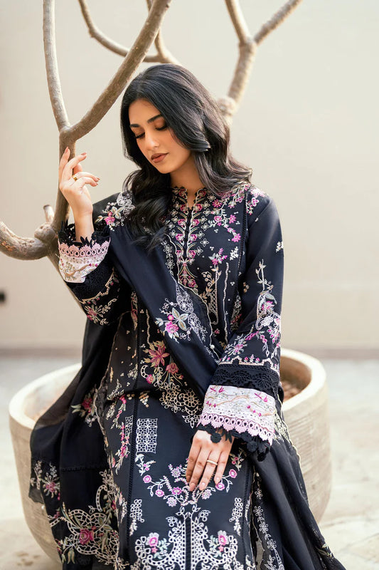 FLORENT-3PC DHANAK EMBROIDERED SHIRT WITH CHIFFON EMBROIDERED DUPATTA & TROUSER-ADR-4229