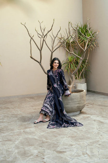 FLORENT-3PC DHANAK EMBROIDERED SHIRT WITH CHIFFON EMBROIDERED DUPATTA & TROUSER-ADR-4229
