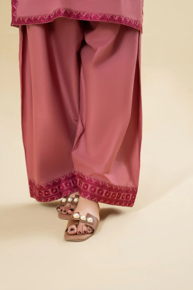 LAZULI-2PC KHADDAR EMBROIDRED SHIRT WITH KHADDAR EMB TROUSER-ADR-127