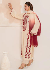IZEL-3PC LAWN EMBROIDERED SHIRT WITH CHIFFON TYE&DYE DUPATTA AND TROUSER-ADR-4649