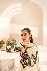 MIRANA-3PC LAWN EMBROIDERED SHIRT WITH KHADDI NET EMBROIDERED DUPATTA & TROUSER-ADR-4701
