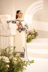 MIRANA-3PC LAWN EMBROIDERED SHIRT WITH KHADDI NET EMBROIDERED DUPATTA & TROUSER-ADR-4701