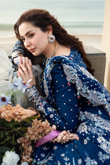 QALAMKAR-3PC LAWN EMBROIDERED SHIRT WITH KHADDI NET EMBROIDERED DUPATTA AND TROUSER-ADR-4608