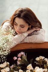 QALAMQAR-3PC LAWN CHIKAANKARI EMBROIDERED SHIRT WITH KHAADI NET EMBROIDERED DUPATTA AND TROUSER -ADR-4727