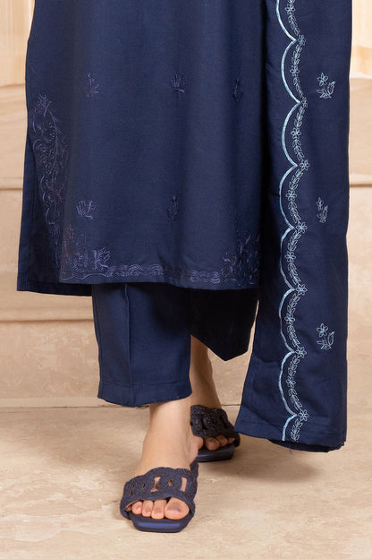 SAPPHIRE- 3PC Dhanak Embroidered Shirt With Dhanak Embroidered Shawl & Trouser-ADR-3326