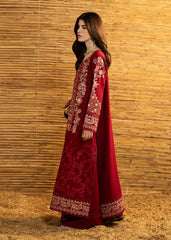 BATIK-3PC DHANAK EMBROIDERED SHIRT WITH DHANAK EMBROIDERED SHAWL AND TROUSER-ADR-5282