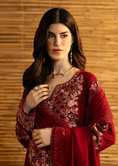BATIK-3PC DHANAK EMBROIDERED SHIRT WITH DHANAK EMBROIDERED SHAWL AND TROUSER-ADR-5282
