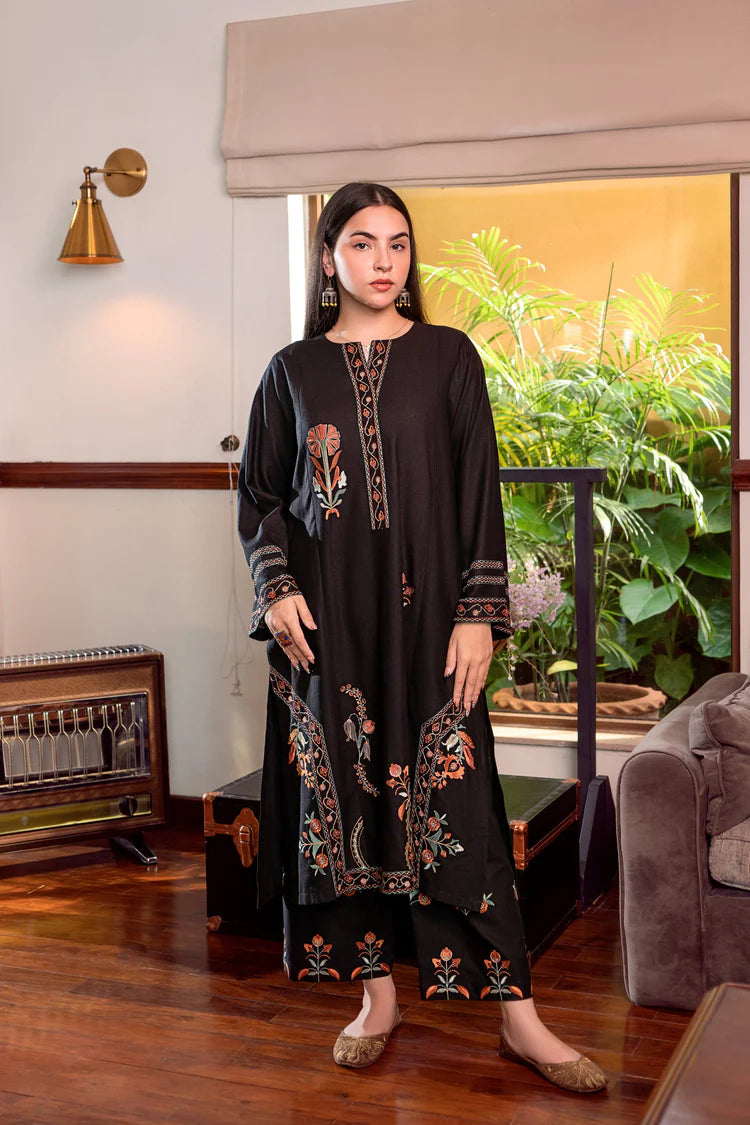 URGE-2PC DHANAK EMBROIDERED SHIRT AND EMBROIDRED TROUSER-ADR-132