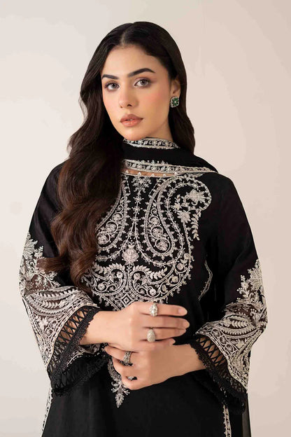 MARIA.B-3PC DHANAK EMBROIDERED SHIRT WITH BAMBER CHIFFON EMBROIDERED DUPATTA & TROUSER-ADR-4175