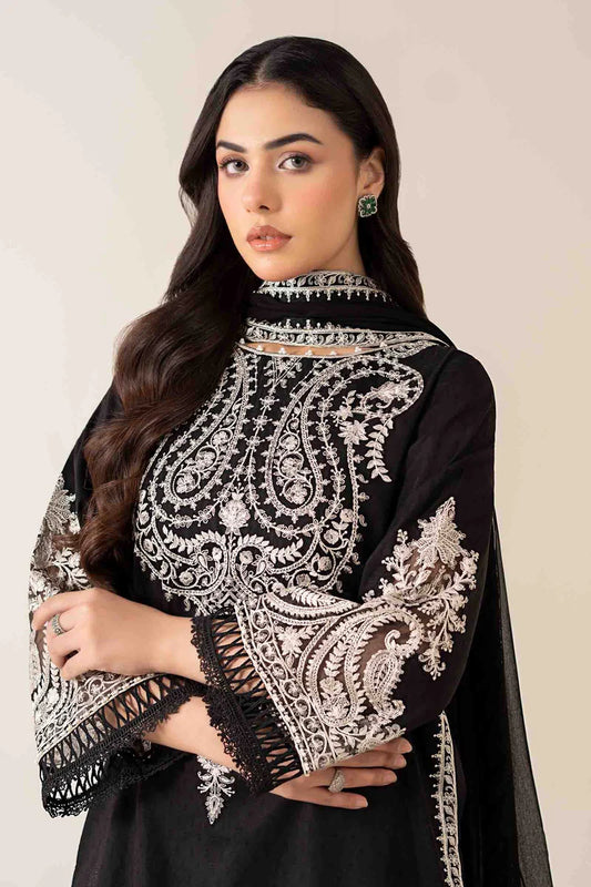 MARIA.B-3PC DHANAK EMBROIDERED SHIRT WITH BAMBER CHIFFON EMBROIDERED DUPATTA & TROUSER-ADR-4175