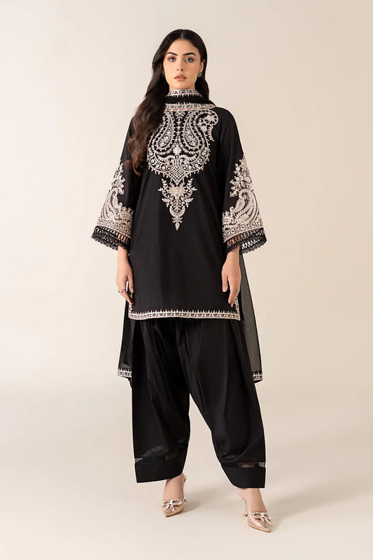 MARIA.B-3PC DHANAK EMBROIDERED SHIRT WITH BAMBER CHIFFON EMBROIDERED DUPATTA & TROUSER-ADR-4175