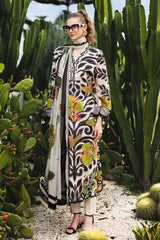 MARIA.B-3PC LAWN DIGITAL PRINTED EMB SHIRT WITH SILK PRINTED DUPATTA AND DYED TROUSER-ADR-047