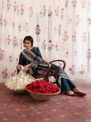 MAHNUR-3PC LAWN LASERWORK EMBROIDERED SHIRT WITH KHAADI NET EMBROIDERED DUPATTA AND TROUSER-ADR-4689