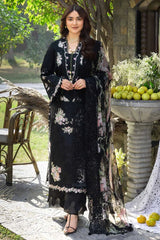 ELAF-3PC LAWN CHIKAN EMBROIDERED SHIRT WITH CHIFFON PRINTED EMB DUPATTA AND TROUSER-ADR-4811