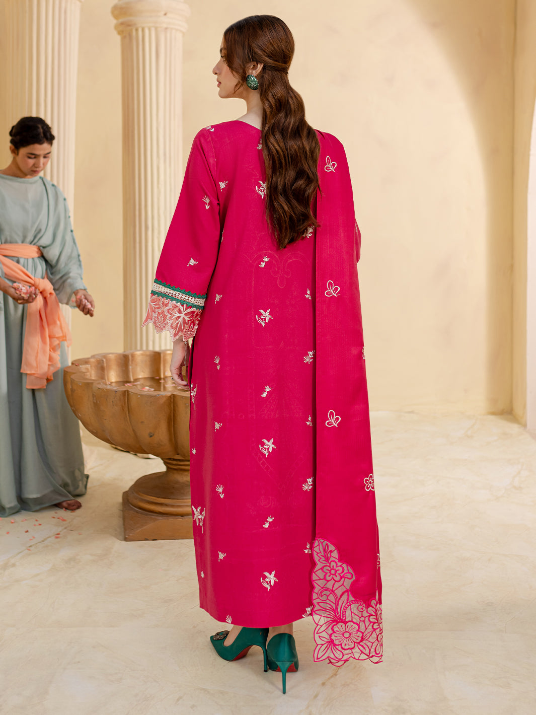 JAZMIN-3PC LAWN LASER EMBROIDERED SHIRT WITH LAWN LASER EMBROIDERED READY TO WEAR DUPATTA-3649