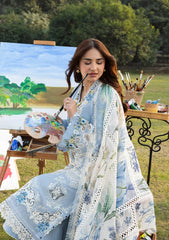 ELAF-3PC LAWN EMBROIDERED SHIRT WITH CHIFFON PRINTED DUPATTA AND TROUSER-ADR-4806