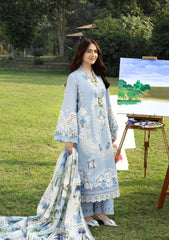 ELAF-3PC LAWN EMBROIDERED SHIRT WITH CHIFFON PRINTED DUPATTA AND TROUSER-ADR-4806