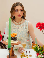 MAHNUR-3PC LAWN CHIKANKAARI EMBROIDERED SHIRT WITH KHAADI NET EMBROIDERED DUPATTA AND TROUSER -ADR-4749