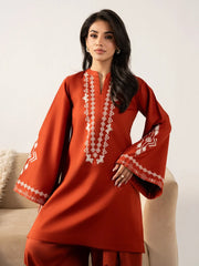 IZEL-2PC DHANAK EMBROIDERED SHIRT WITH DHANAK EMBROIDERED TROUSER-ADR-