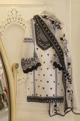 AGHA NOOR-3PC LAWN HEAVY EMBROIDERED SHIRT WITH EMBROIDERED BAMBER CHIFFON DUPATTA-ADR-3524