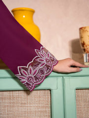 IZEL-2PC DHANAK EMBROIDERED SHIRT WITH DHANAK TROUSER-ADR-104