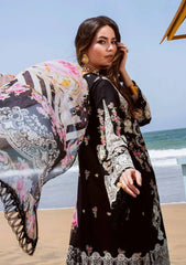 ELAF-3PC LAWN EMBROIDERED SHIRT WITH CHIFFON PRINTED DUPATTA AND EMB TROUSER-ADR-4697