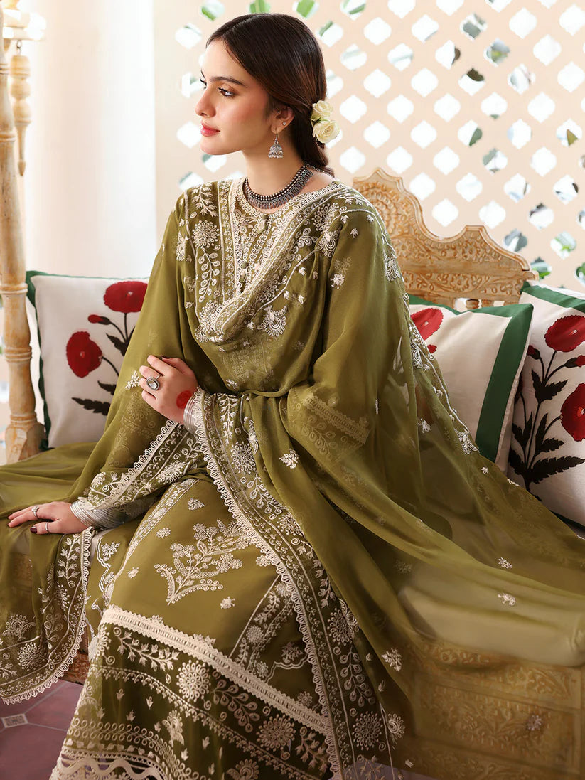 JAZMIN-3PC LAWN EMBROIDERED WITH LAWN HEAVY EMBROIDERED READY TO WEAR DUPATTA -ADR-3705