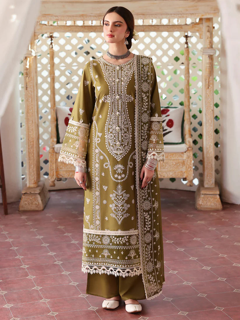JAZMIN-3PC LAWN EMBROIDERED WITH LAWN HEAVY EMBROIDERED READY TO WEAR DUPATTA -ADR-3705