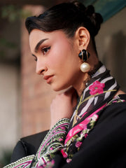 MAHNUR-3PIECE LAWN EMBROIDERED SHIRT WITH CHIFFON PRINTED DUPATTA AND TROUSER-ADR-4854