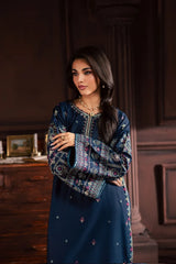 BATIK-2PIECE DHANAK EMBROIDERED SHIRT WITH DHANAK EMB SLEEVES-ADR-15019