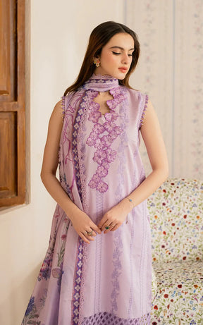 ASIFA NABEEL-3PC LAWN EMBROIDERED SHIRT WITH MONARK PRINTED DUPATTA AND TROUSER-ADR-3756