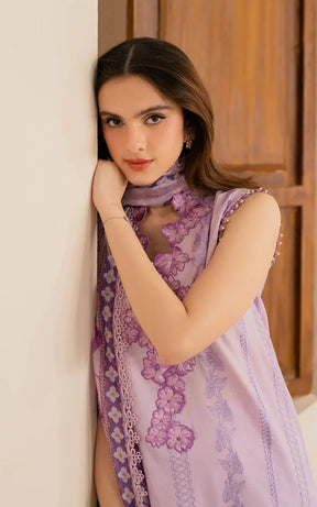 ASIFA NABEEL-3PC LAWN EMBROIDERED SHIRT WITH MONARK PRINTED DUPATTA AND TROUSER-ADR-3756